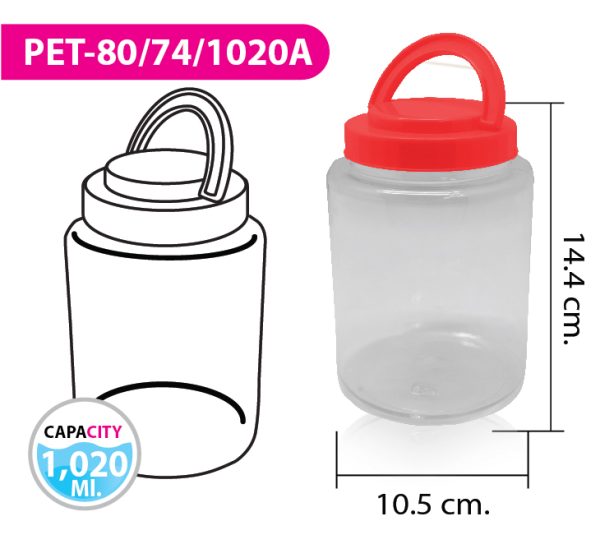 ขวดน้ำ PET-80/74/1020A